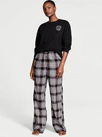 Flannel Long-Sleeve Tee-Jama Set