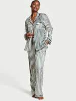 Glazed Satin Long Pajama Set