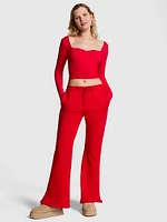 Ivy Fleece Split-Hem Flare Sweatpants