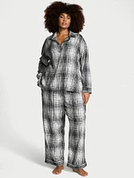 Flannel Popover Long Pajama Set