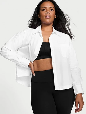 Tech Poplin Cropped Shirt