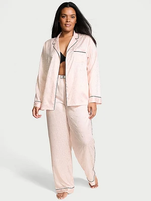 Glazed Satin Dew Drop Long Pajama Set