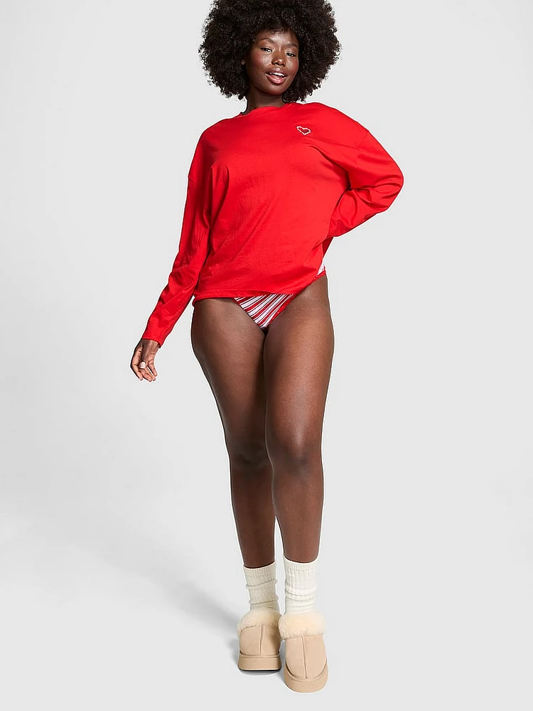 100% Cotton Long-Sleeve Tee & Panty Set