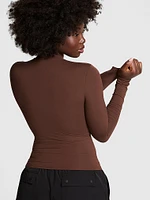 Base Stretch Mock-Neck Long-Sleeve Top