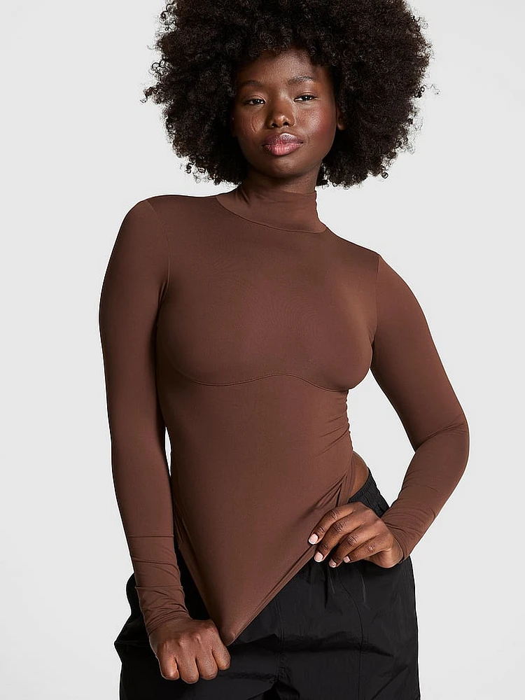 Base Stretch Mock-Neck Long-Sleeve Top