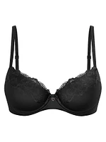 Lightly Lined Lace-Cup Demi Bra