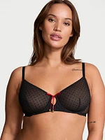 Jingle Bells Mesh Unlined Demi Bra