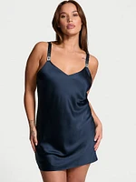 Shine Strap Satin Strappy-Back Slip