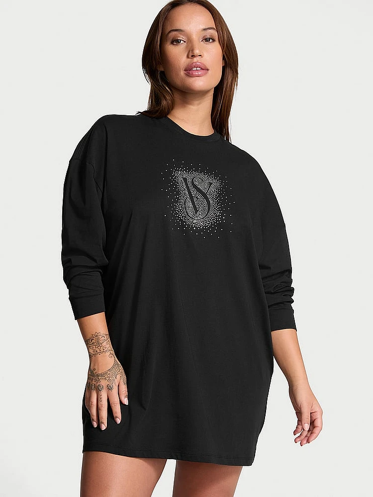 100% Cotton Long-Sleeve Sleep Tee