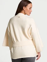 Luxe Crème Knit Wrap Sweater