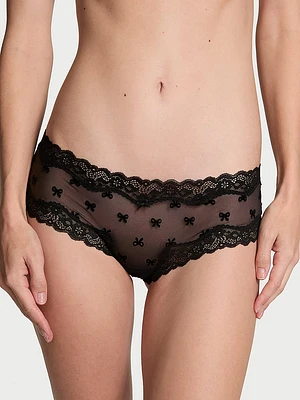 Tease Mesh Lace-Trim Cheeky Panty