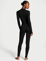 Luxe Ribbed Modal Long-Sleeve Jumpsuit