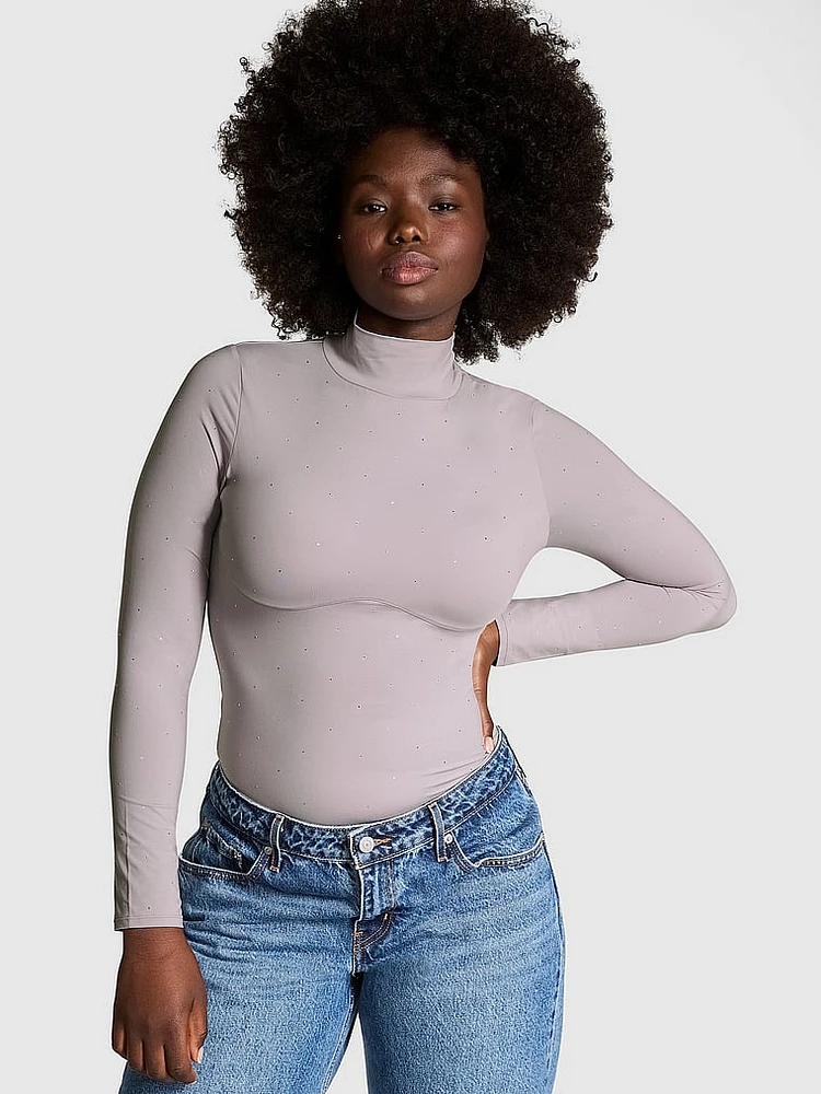 Base Stretch Mock-Neck Long-Sleeve Top
