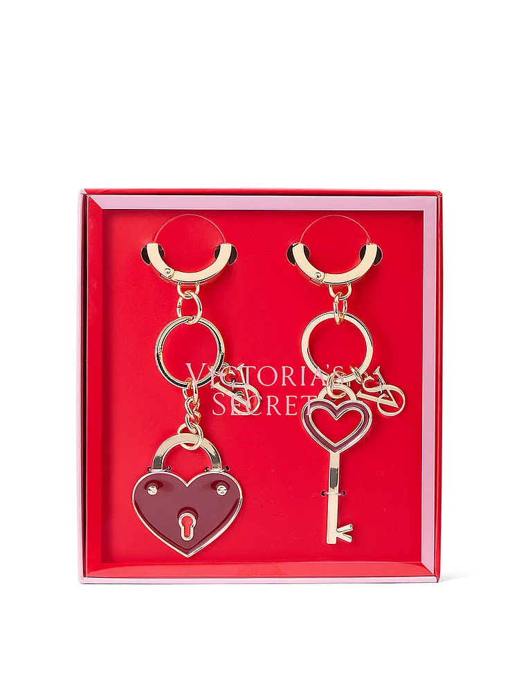 Key to Your Heart Bag Charm Keychain Set