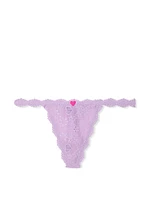 Stretch Cotton Dot Mesh V-String Panty