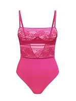 Lacie Striped Floral Underwire Bodysuit