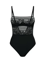 Lacie Striped Floral Underwire Bodysuit