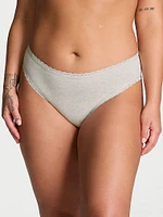Lace-Trim Cotton High-Leg Brief Panty