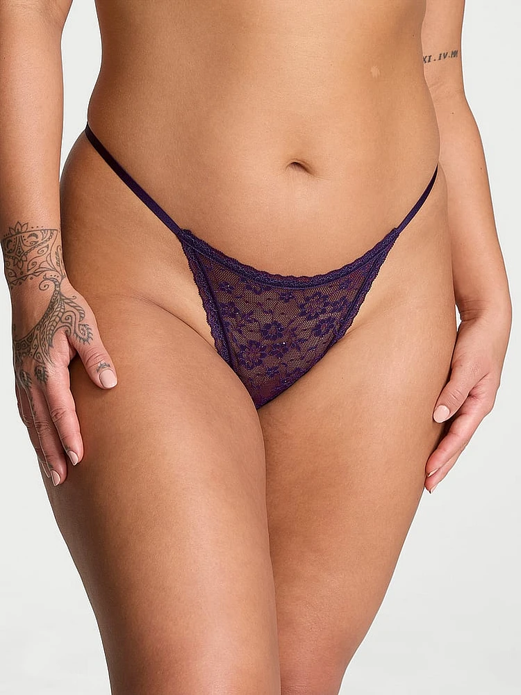 Sequin Posey Lace String Thong Panty