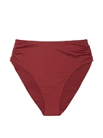 Essential Shirred High-Waist Bikini Bottom