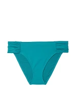 Essential Shirred Mid-Rise Bikini Bottom