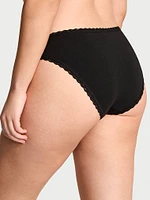 Lace-Waist Heather Rib Bikini Panty