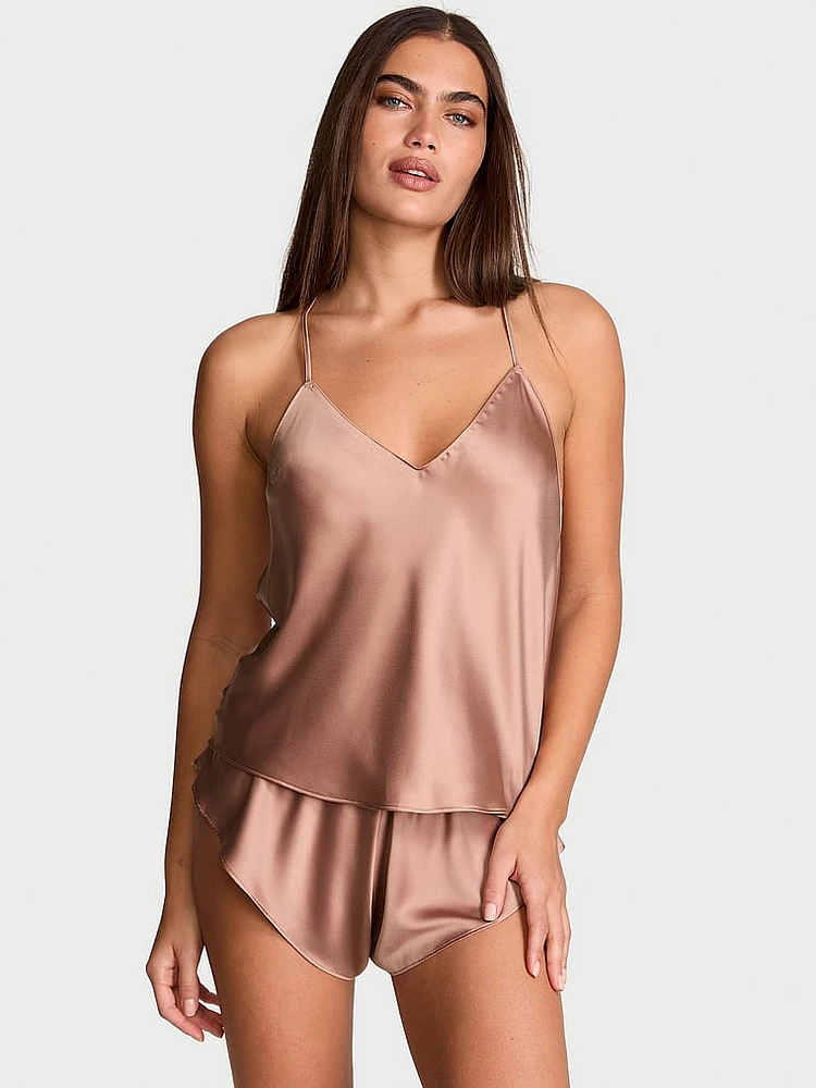 Very Sexy Starstruck Satin Chain Cami & Flutter Short Set