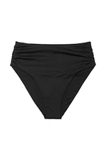 Essential Shirred High-Waist Bikini Bottom