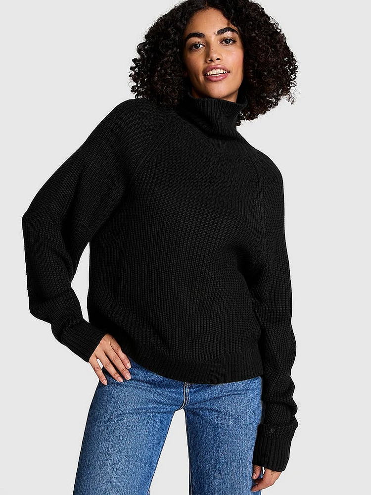 Varsity Knit Chunky Turtleneck Sweater