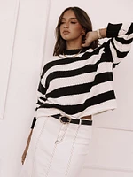 Gretchen Stripe Crew Neck Sweater