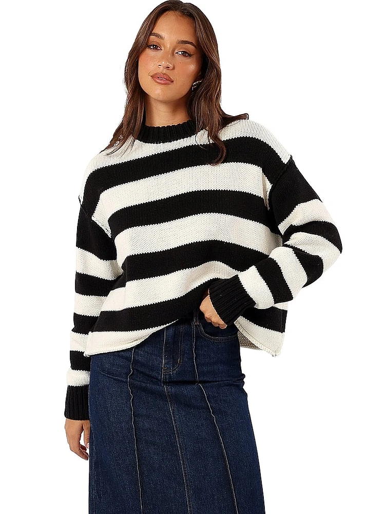 Gretchen Stripe Crew Neck Sweater