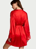 Victoria's Secret Dream Satin & Lace Trim Robe