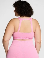 Seamless Hearts Square-Neck Longline Sports Bra