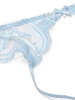 Iridescent Embroidery Garter Belt