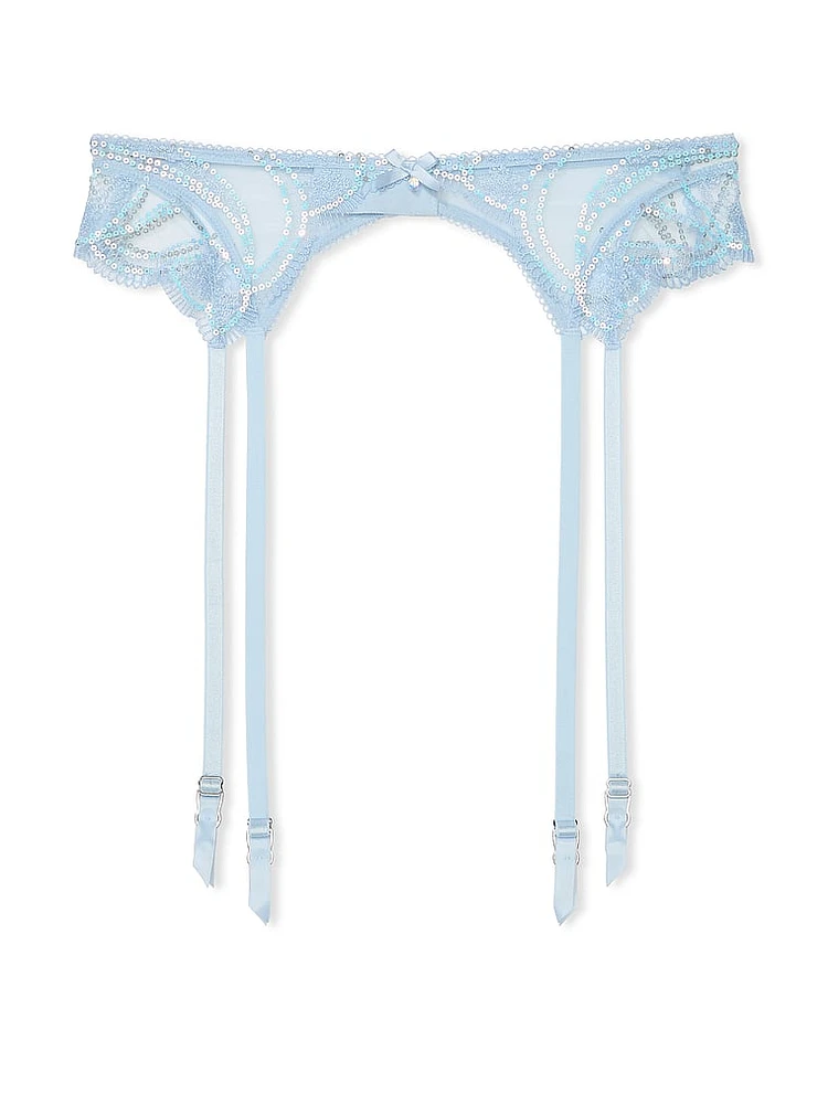 Iridescent Embroidery Garter Belt