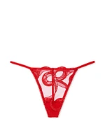 Tied-with-a-Bow Embroidery V-String Panty