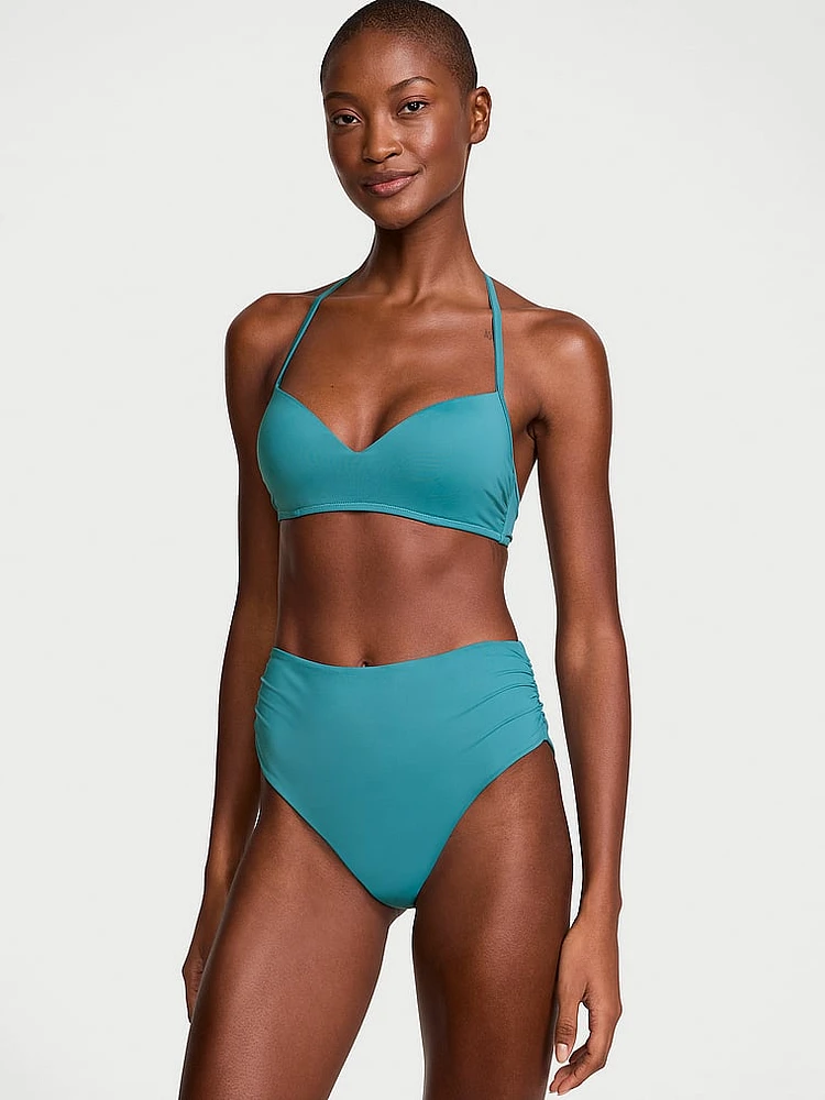 Essential Shirred High-Waist Bikini Bottom