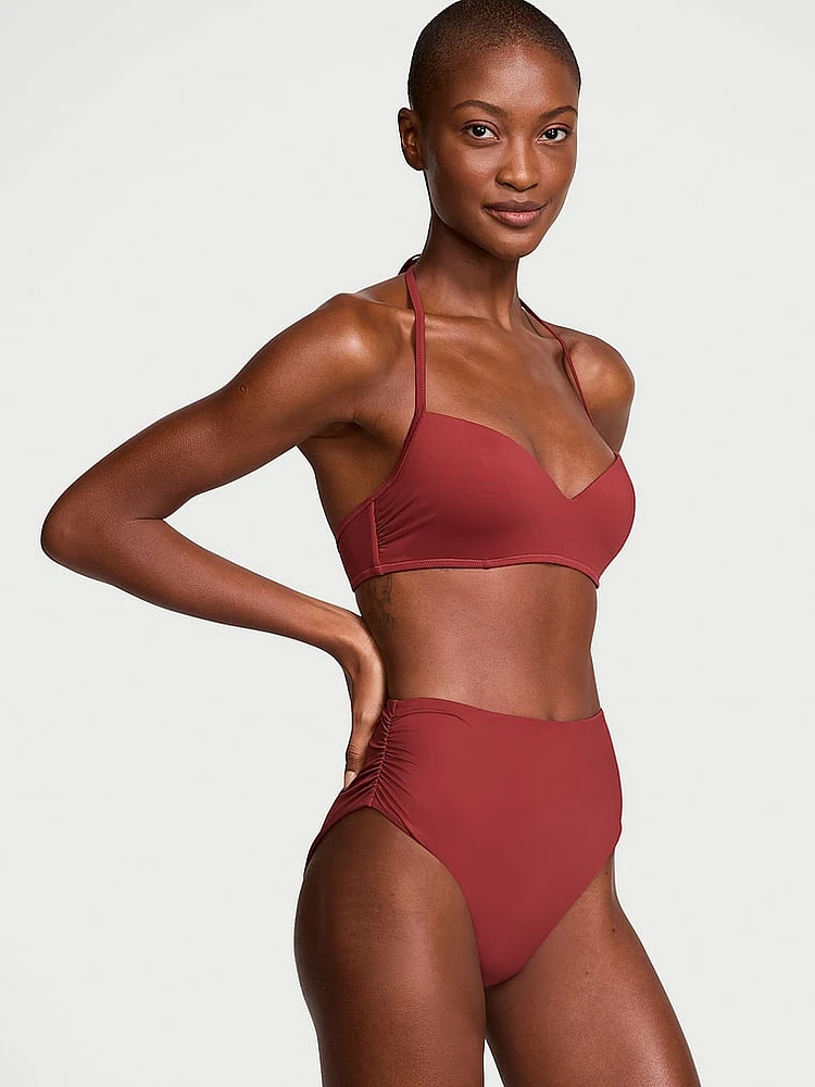 Essential Shirred High-Waist Bikini Bottom