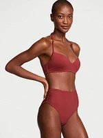 Essential Shirred High-Waist Bikini Bottom