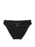 Lace-Waist Heather Rib Bikini Panty