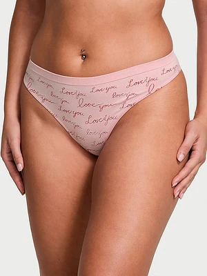 Seamless Heart Pointelle Thong Panty