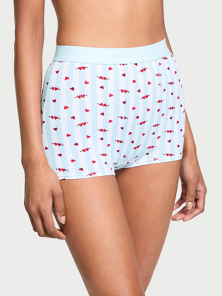 Logo Cotton High-Waist Boyshort Panty
