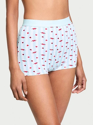 Logo Cotton High-Waist Boyshort Panty