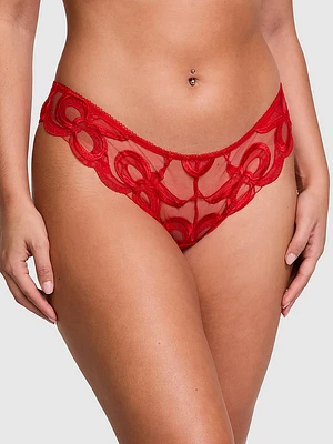 Tied-with-a-Bow Embroidery Brazilian Panty