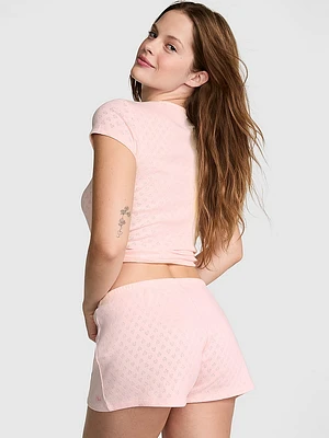 Drop Needle Pointelle Shorts