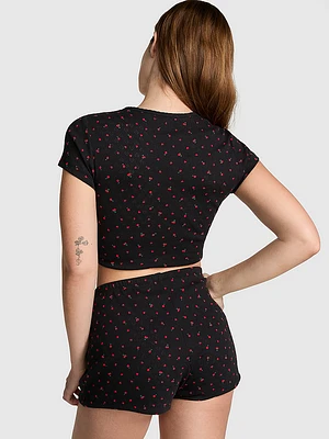 Cotton Heart Pointelle Sleep Shorts