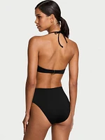 Essential Shirred High-Waist Bikini Bottom