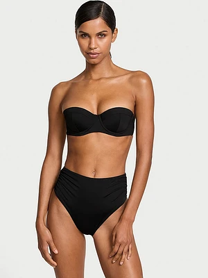 Essential Shirred High-Waist Bikini Bottom