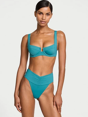 Essential Cinched High-Waist Bikini Bottom