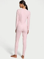 Heart Pointelle Long Sleep Romper